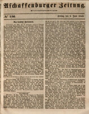 Aschaffenburger Zeitung Freitag 2. Juni 1848