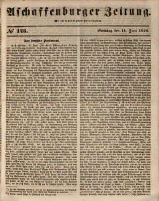 Aschaffenburger Zeitung Sonntag 11. Juni 1848