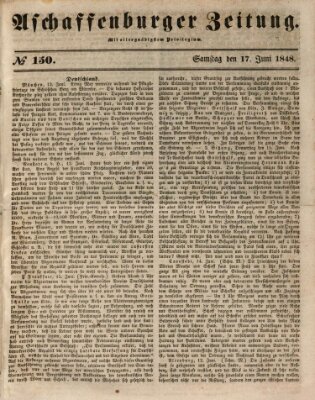 Aschaffenburger Zeitung Samstag 17. Juni 1848