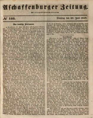 Aschaffenburger Zeitung Dienstag 20. Juni 1848