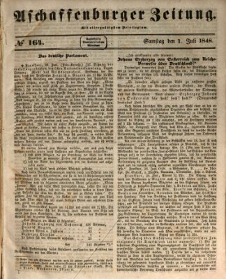 Aschaffenburger Zeitung Samstag 1. Juli 1848