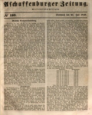 Aschaffenburger Zeitung Mittwoch 26. Juli 1848