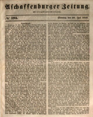 Aschaffenburger Zeitung Sonntag 30. Juli 1848