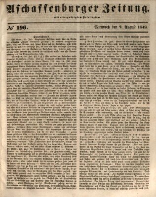 Aschaffenburger Zeitung Mittwoch 2. August 1848