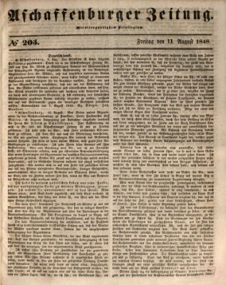 Aschaffenburger Zeitung Freitag 11. August 1848