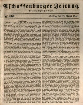 Aschaffenburger Zeitung Samstag 12. August 1848