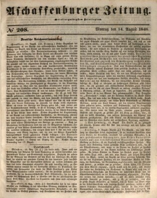 Aschaffenburger Zeitung Montag 14. August 1848