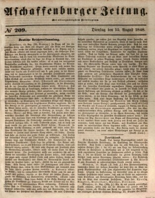 Aschaffenburger Zeitung Dienstag 15. August 1848