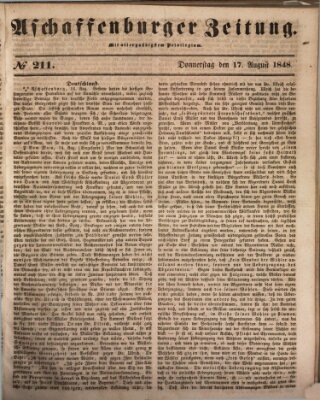 Aschaffenburger Zeitung Donnerstag 17. August 1848