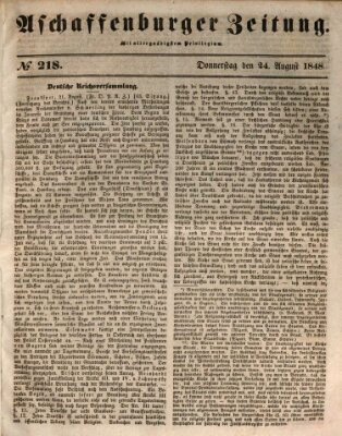 Aschaffenburger Zeitung Donnerstag 24. August 1848