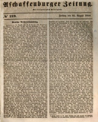 Aschaffenburger Zeitung Freitag 25. August 1848