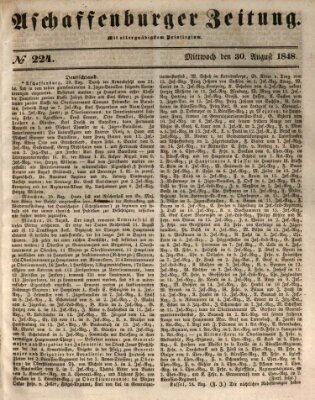 Aschaffenburger Zeitung Mittwoch 30. August 1848