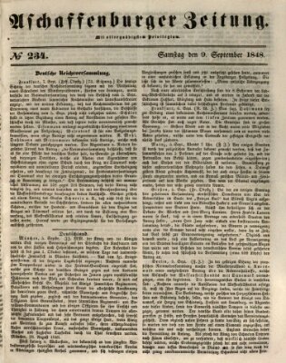 Aschaffenburger Zeitung Samstag 9. September 1848