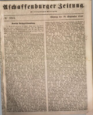 Aschaffenburger Zeitung Montag 18. September 1848