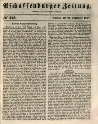 Aschaffenburger Zeitung Samstag 23. September 1848