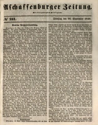 Aschaffenburger Zeitung Dienstag 26. September 1848