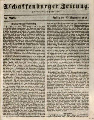 Aschaffenburger Zeitung Freitag 29. September 1848