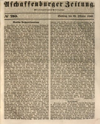 Aschaffenburger Zeitung Samstag 28. Oktober 1848