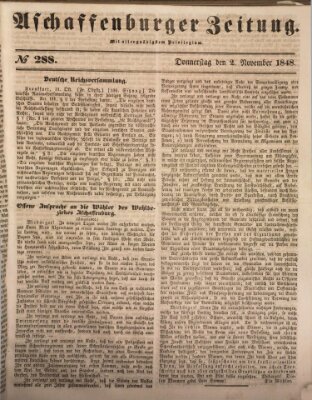 Aschaffenburger Zeitung Donnerstag 2. November 1848