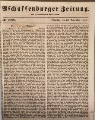 Aschaffenburger Zeitung Samstag 18. November 1848