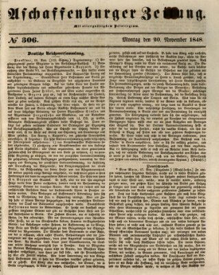 Aschaffenburger Zeitung Montag 20. November 1848