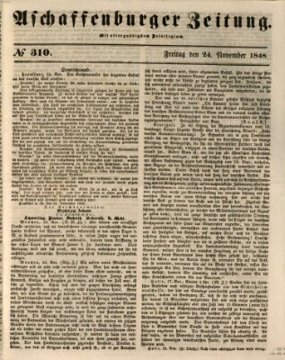 Aschaffenburger Zeitung Freitag 24. November 1848