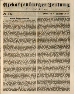 Aschaffenburger Zeitung Freitag 1. Dezember 1848