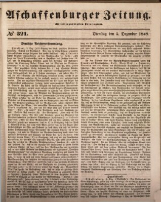 Aschaffenburger Zeitung Dienstag 5. Dezember 1848