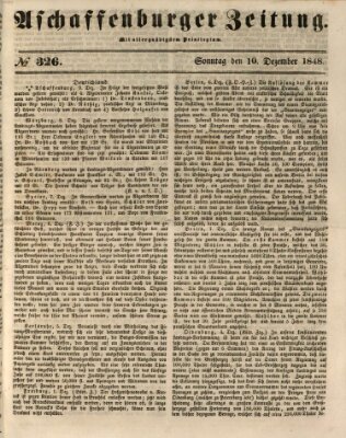 Aschaffenburger Zeitung Sonntag 10. Dezember 1848