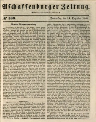 Aschaffenburger Zeitung Donnerstag 14. Dezember 1848