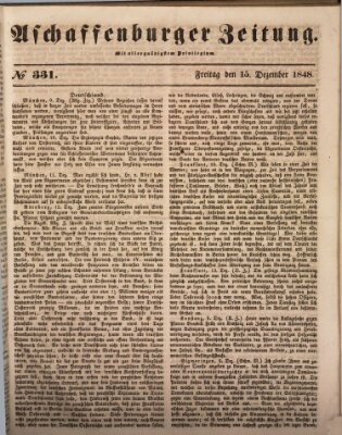 Aschaffenburger Zeitung Freitag 15. Dezember 1848