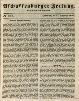 Aschaffenburger Zeitung Donnerstag 21. Dezember 1848