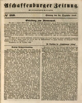 Aschaffenburger Zeitung Sonntag 24. Dezember 1848