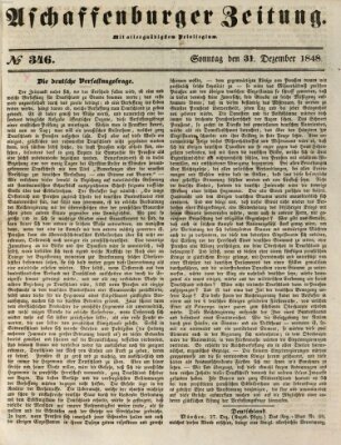 Aschaffenburger Zeitung Sonntag 31. Dezember 1848