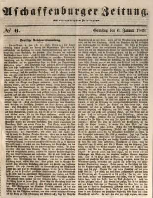 Aschaffenburger Zeitung Samstag 6. Januar 1849