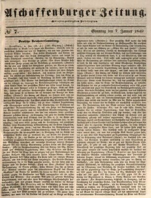 Aschaffenburger Zeitung Sonntag 7. Januar 1849