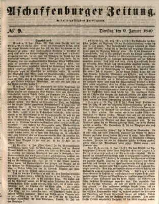 Aschaffenburger Zeitung Dienstag 9. Januar 1849