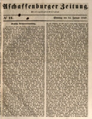 Aschaffenburger Zeitung Sonntag 14. Januar 1849