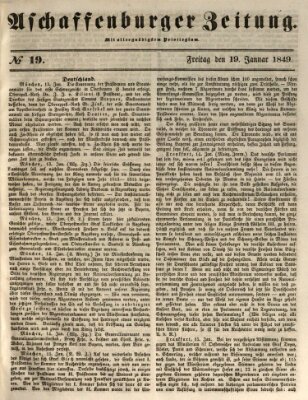 Aschaffenburger Zeitung Freitag 19. Januar 1849