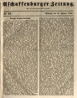 Aschaffenburger Zeitung Sonntag 21. Januar 1849