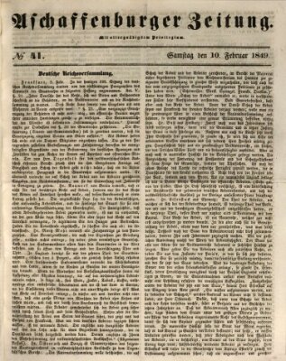 Aschaffenburger Zeitung Samstag 10. Februar 1849