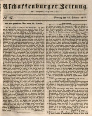 Aschaffenburger Zeitung Montag 26. Februar 1849