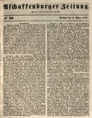 Aschaffenburger Zeitung Freitag 9. März 1849