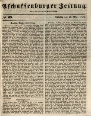 Aschaffenburger Zeitung Samstag 10. März 1849