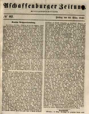 Aschaffenburger Zeitung Freitag 23. März 1849