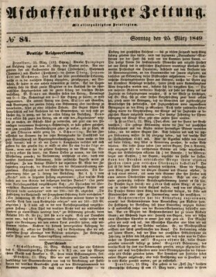 Aschaffenburger Zeitung Sonntag 25. März 1849