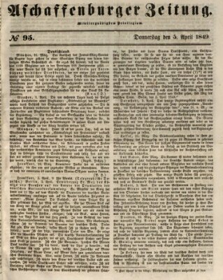 Aschaffenburger Zeitung Donnerstag 5. April 1849