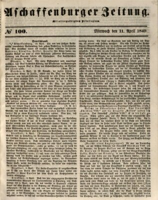 Aschaffenburger Zeitung Mittwoch 11. April 1849