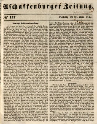 Aschaffenburger Zeitung Samstag 28. April 1849