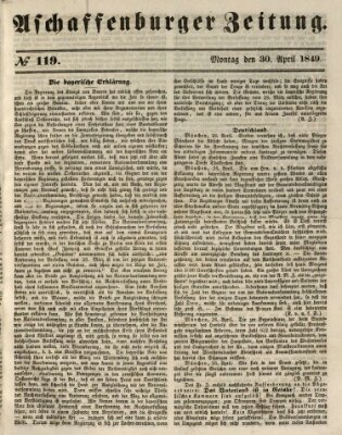 Aschaffenburger Zeitung Montag 30. April 1849